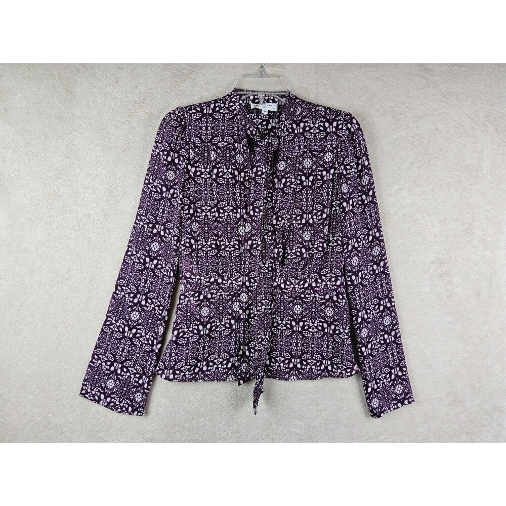 Derek Lam Women's Long Sleeve Tie Neck Empire Waist Blouse Top Size 36